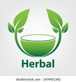 green herbal logo template,herbal 100 on white background