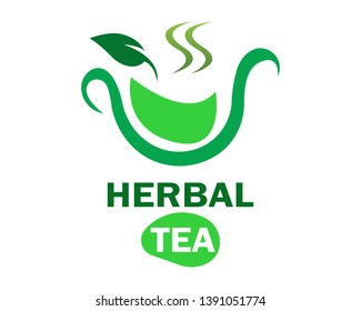 Green and herbal tea, vector collection of organic logo