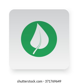 Green Herbs icon in circle on white app button