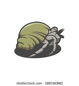 green hermit crab logo design