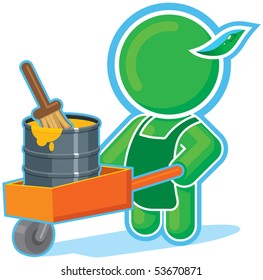 Green Hero with Paint in Cart