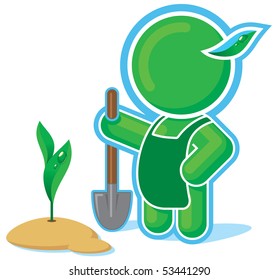 Green Hero working in the Garden