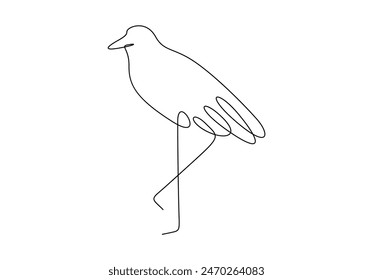 Ilustración vectorial de dibujo de una línea continua de garza verde 