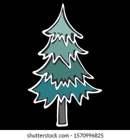 Green herringbone on a black background. Original Christmas tree. For decoration of Christmas products.