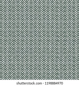 Green herringbone pattern on white background. Ethnic geometric motif. Rough decorative background. Vector illustration.