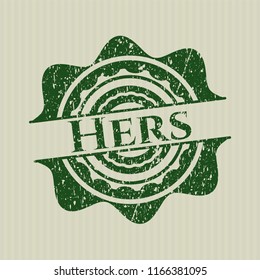 Green Hers grunge stamp