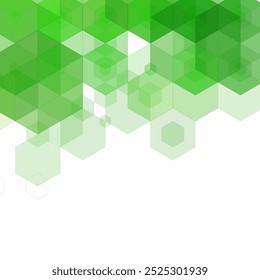 Green hexagon abstract background. Geometric pattern.