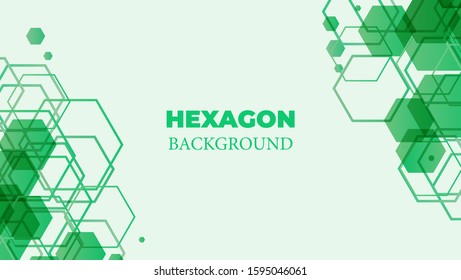 Green Hexagon Abstract Background Vector Design