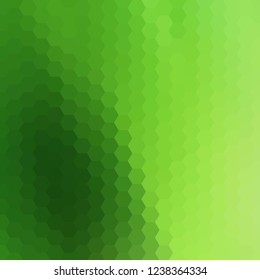 green hexagon background. 