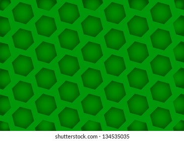 green hexagon background