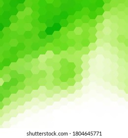 Green hexagon background. Geometric abstraction