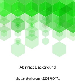 Green hexagon background. Geometric illustration. Layout for advertising. Banner. polygonal style.