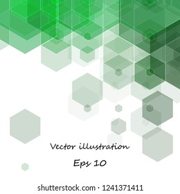 green hexagon background. layout for advertising. template for presentation. banner polygonal style.