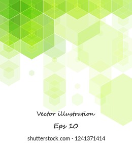 green hexagon background. layout for advertising. template for presentation. banner polygonal style.