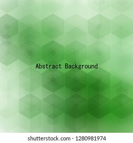 green hexagon background. layout for advertising