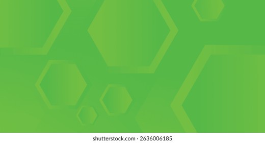 green hexagon background, pattern, hexagon wallpaper. Vector illustration.