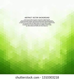 green hexagon background. polygonal style. template for presentation. layout for advertising. mosaic background
