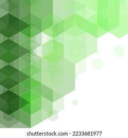 Green hexagon background. Vector graphics. Presentation template.