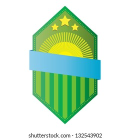 Green hexagon badge, vector format