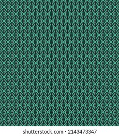 Green Hexagon geometric seamless pattern design background for deco, wallpaper, wrapping, paper, fabric. Vector illustration.