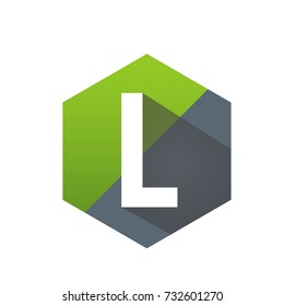Green Hexagon Initial L Vector Logo