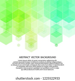 green hexagon. polygonal style. layout for advertising. vector illustration