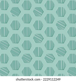 Patrón ininterrumpido de hexágono verde. Células verdes. Fondo de la rejilla de brillo hexagonal. Ilustración vectorial.