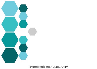 Green hexagon shape on white background, Vector.