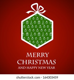 green hexagonal christmas decoration. christmas concept