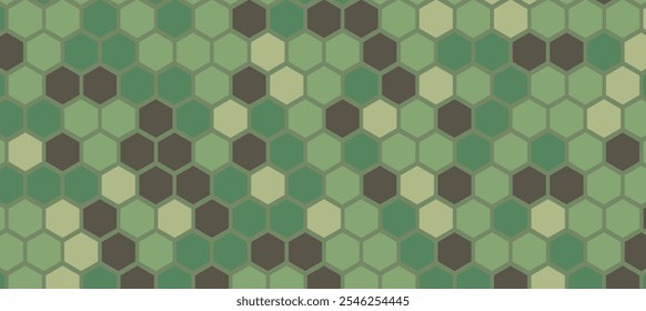 Green Hexagonal Pattern Background - Geometric Seamless Design. Green Honeycomb