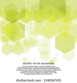 green hexagons. polygonal style