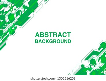 Green hi tech abstract background. Illustration and EPS10 Vector. Use for banner, leaflet, wallpaper, website, template, poster and other design