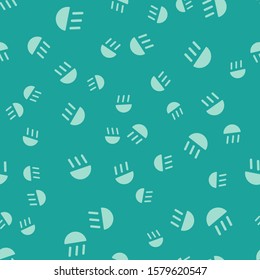 Green High beam icon isolated seamless pattern on green background. Car headlight.  Vector Illustration