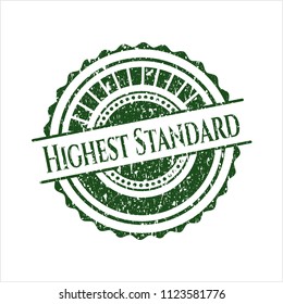 Green Highest Standard rubber seal with grunge texture