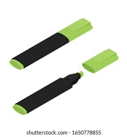 Green highlighter vector isolated on white background