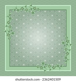 green hijab pattern. head scarf for women. floral and ornament background. good for fashion design, fabric, textile.