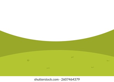 green hill landscape isolated on white background
