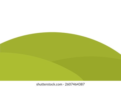 green hill landscape isolated on white background