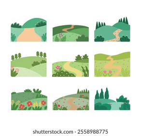 Green Hill Landscape for Nature Background