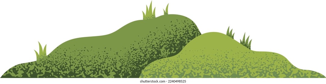 Grüner Hügel. Naturlandschaft im strukturierten Stil