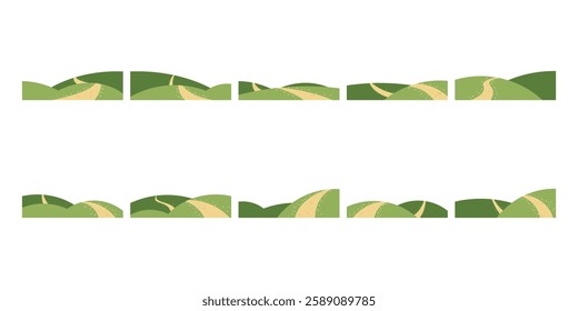 Green Hill with Pathway Illustration