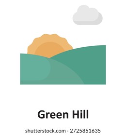 Icono de Vector de Green Hill que puede modificarse o editarse fácilmente

