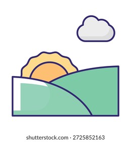 Icono de Vector de Green Hill que puede modificarse o editarse fácilmente

