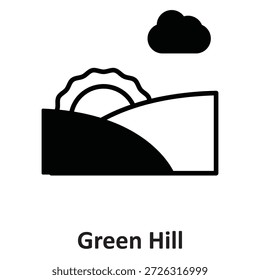Icono de Vector de Green Hill que puede modificarse o editarse fácilmente

