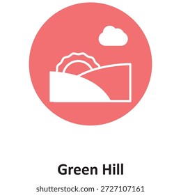 Icono de Vector de Green Hill que puede modificarse o editarse fácilmente

