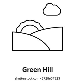 Icono de Vector de Green Hill que puede modificarse o editarse fácilmente

