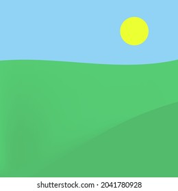 Diseño vectorial de fondo de las colinas verdes. Diseño vectorial de fondo de las colinas soleadas.
