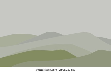 green hills frame background template design