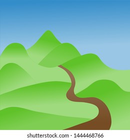 Green hills on a warm summer day