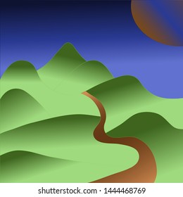 Green hills on a warm summer day